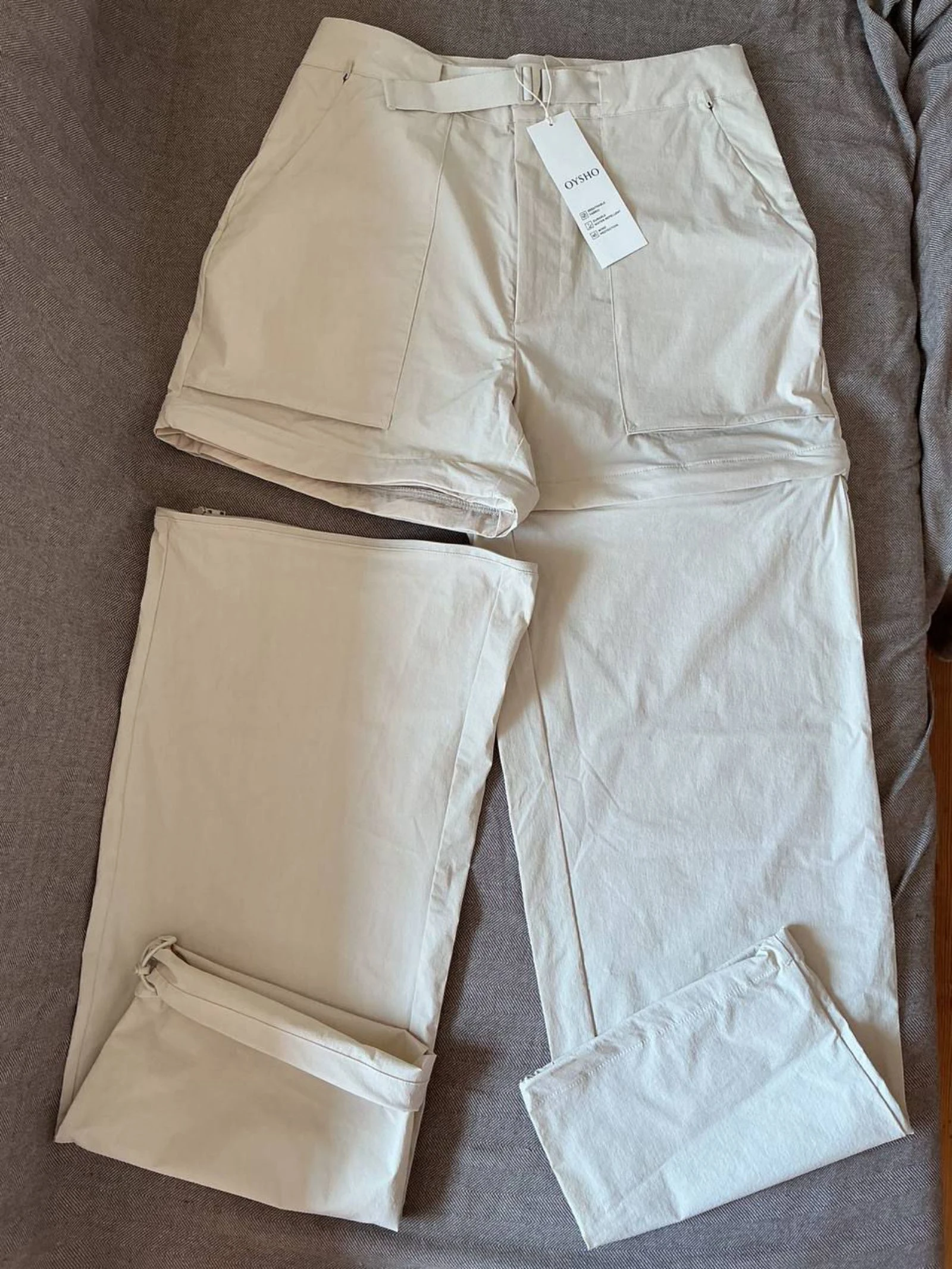 Pantalon de randonnée femme convertible en short Oysho beige Taille M 